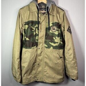 Men's Bonfire Camo Snow Ski Snowboard Jacket with Hood